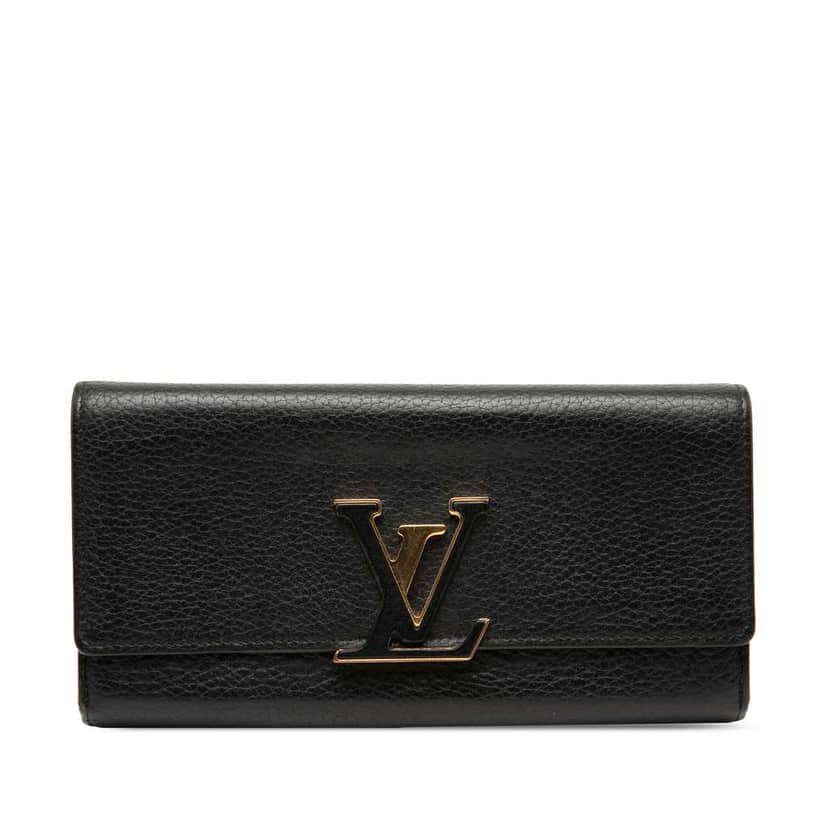 Louis Vuitton Taurillon Capucines Long Wallet Black Leather Very good condition - Front View