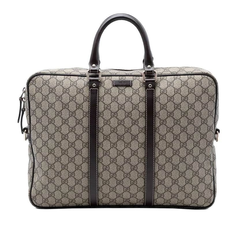 Gucci GG Supreme Business Bag Beige Canvas Very good condition - Front View