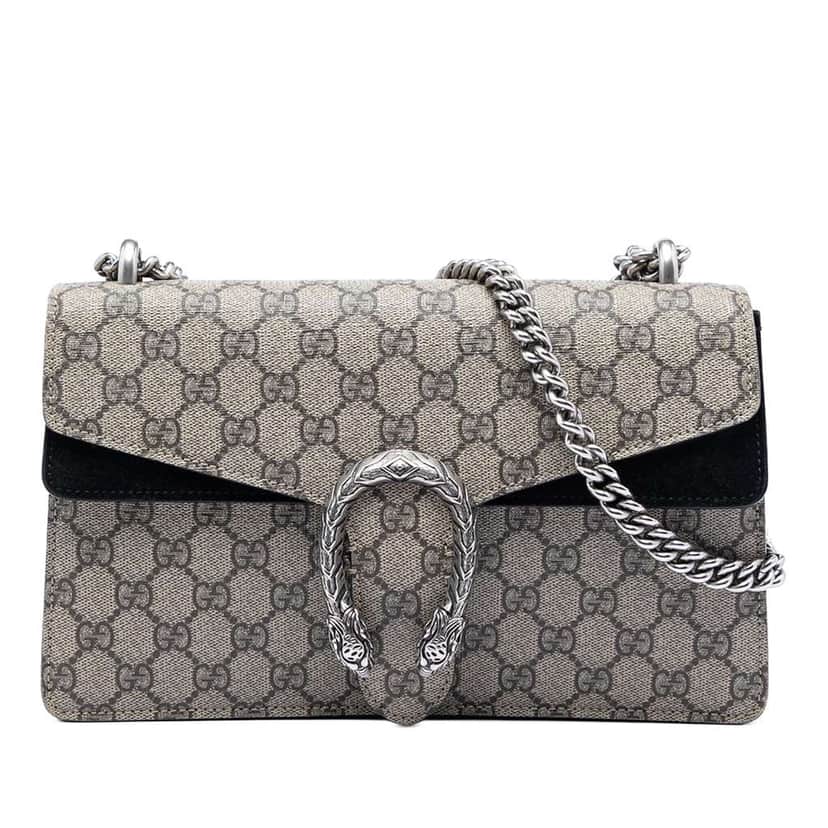 Gucci Medium GG Supreme Dionysus Shoulder Bag Beige Canvas Very good condition - Front View