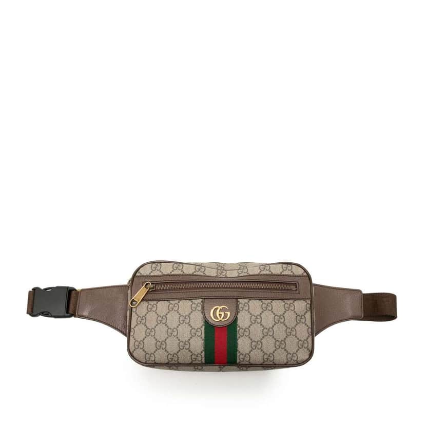 Gucci GG Supreme Web Ophidia Belt Bag Beige Canvas Very good condition - Front View