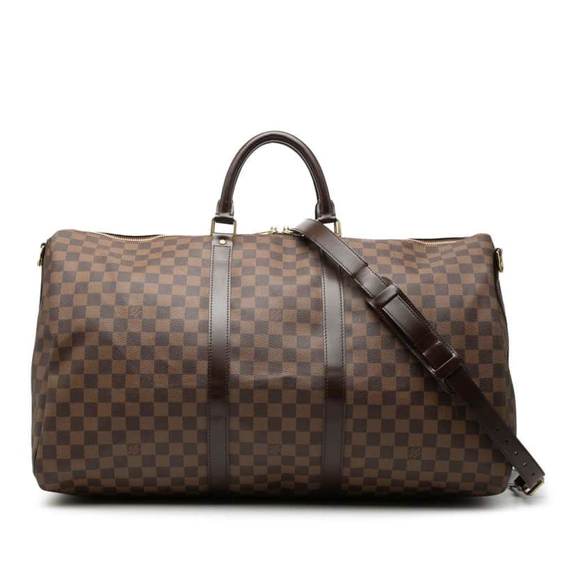 Louis Vuitton Damier Ebene Keepall Bandouliere 55 Brown Very good condition - Front View