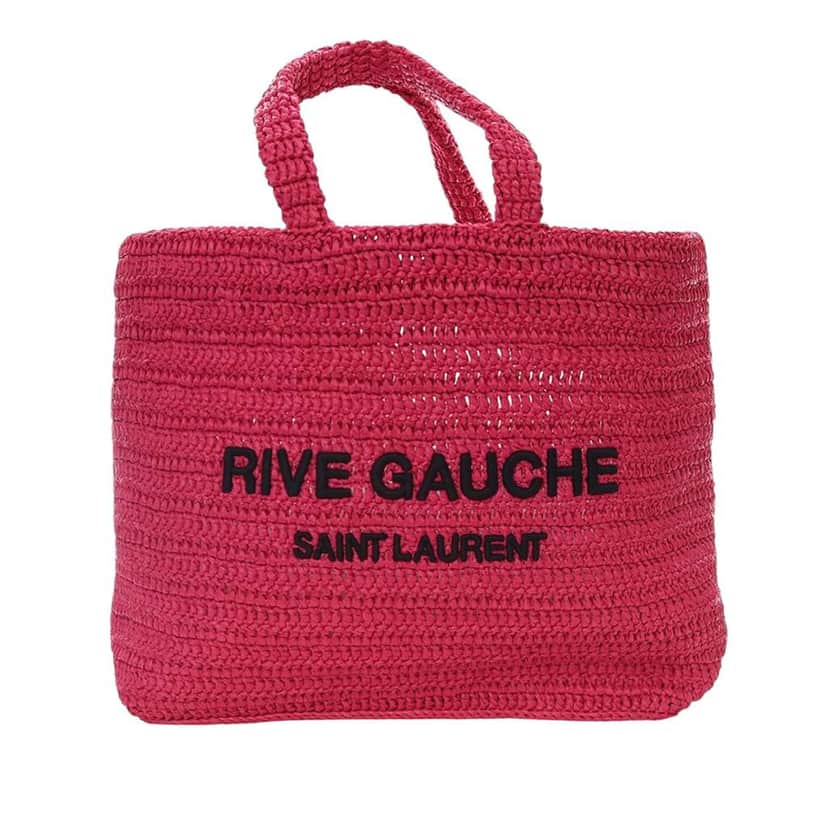 Saint Laurent Raffia Rive Gauche Tote Pink Never worn - Front View