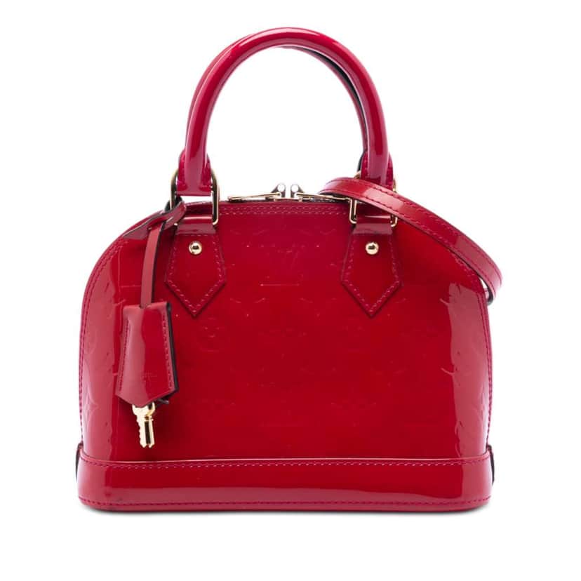 Louis Vuitton Monogram Vernis Alma BB Red Leather Very good condition - Front View