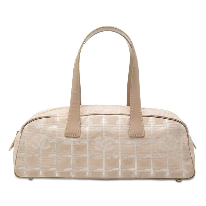 Chanel New Travel Line Nylon Handbag Beige Very good condition - Front View