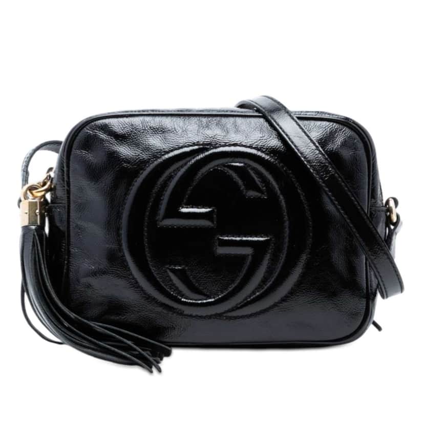 Gucci Patent Soho Disco Crossbody Black Leather Very good condition - Front View