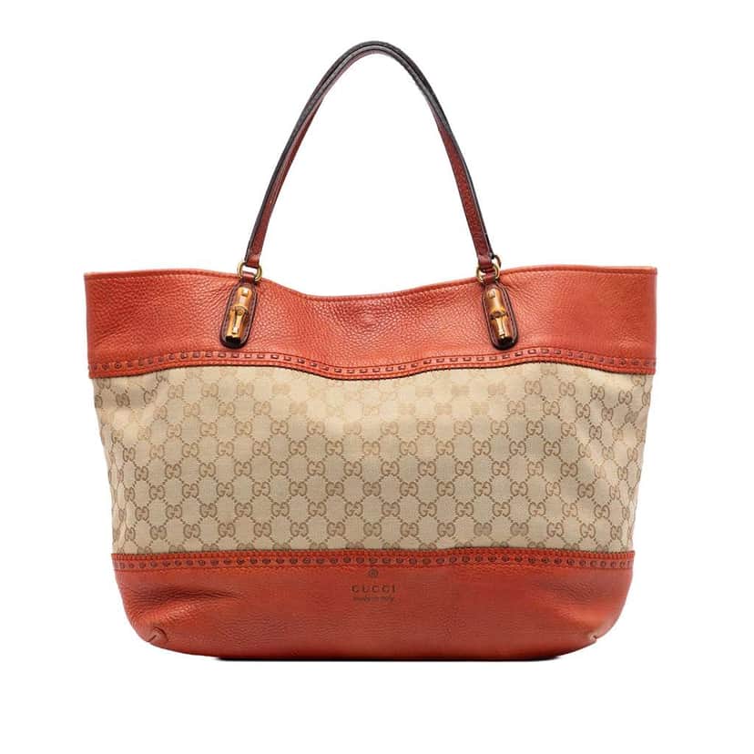 Gucci Large GG Canvas Laidback Crafty Tote Beige Canvas Very good condition - Front View