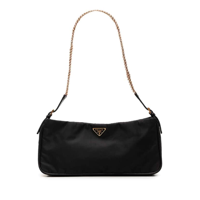 Prada Tessuto Chain Shoulder Bag Black Very good condition - Front View
