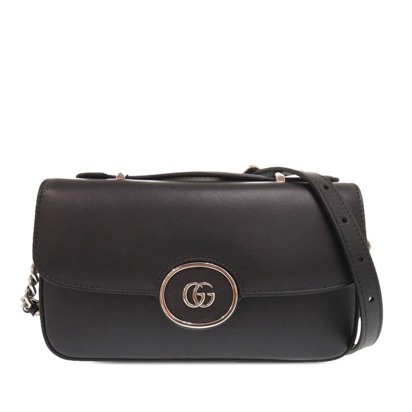 Gucci Mini Leather Petite GG Satchel Black Leather Very good condition - Front View