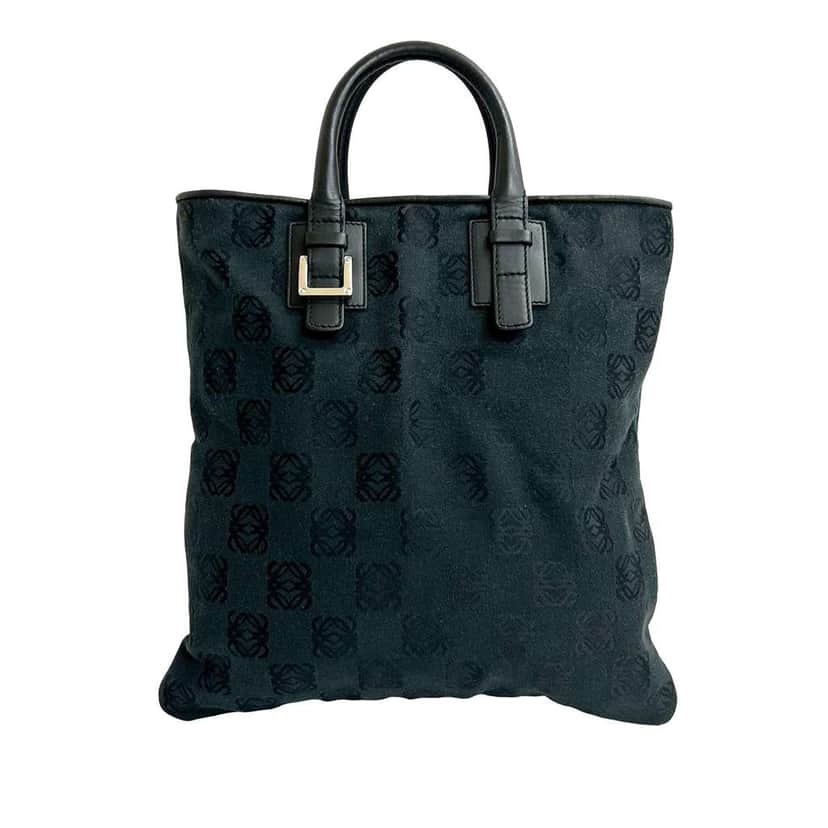 Loewe Anagram Canvas Tote Black Canvas Very good condition - Front View