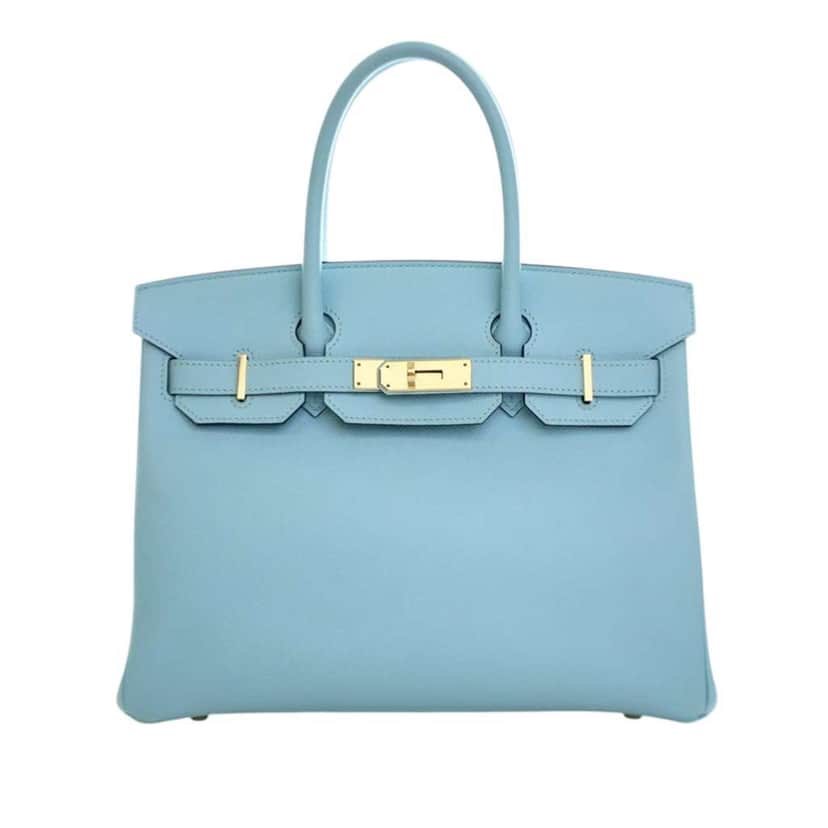 Hermès Epsom Birkin Retourne 30 Blue Leather Very good condition - Front View