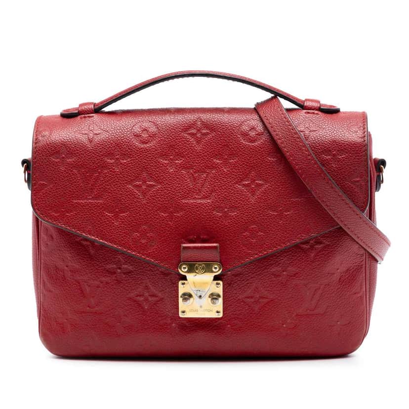 Louis Vuitton Monogram Empreinte Pochette Metis Red Leather Very good condition - Front View