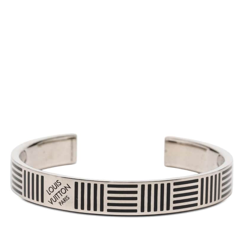 Louis Vuitton Brass Damier Colors Cuff Bracelet Silver Brass Very good condition - Front View