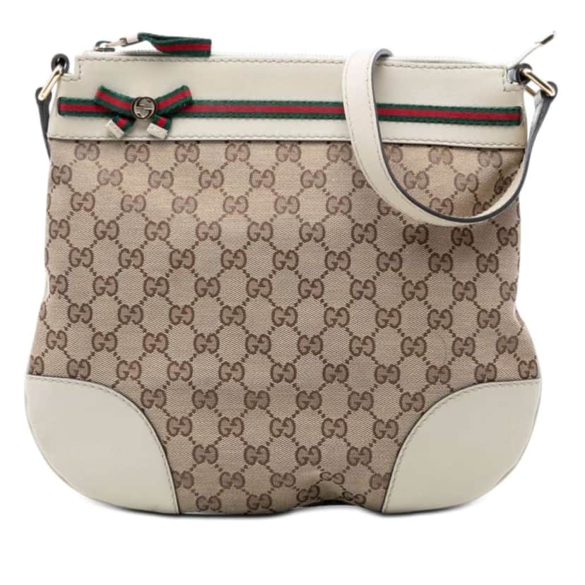 Gucci GG Canvas Web Mayfair Crossbody Beige Canvas Very good condition - Front View