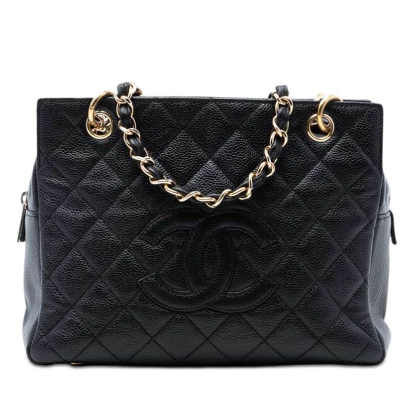 Chanel Petite Caviar Timeless Tote Black Leather Very good condition - Front View