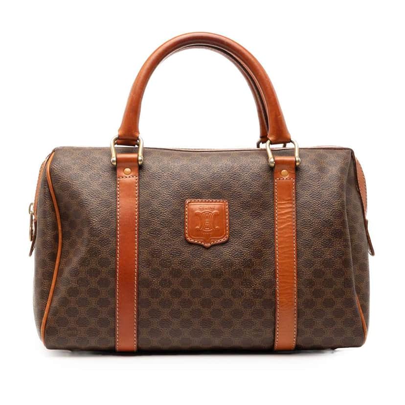 Celine Macadam Coated Canvas Boston Bag Brown Canvas Very good condition - Front View