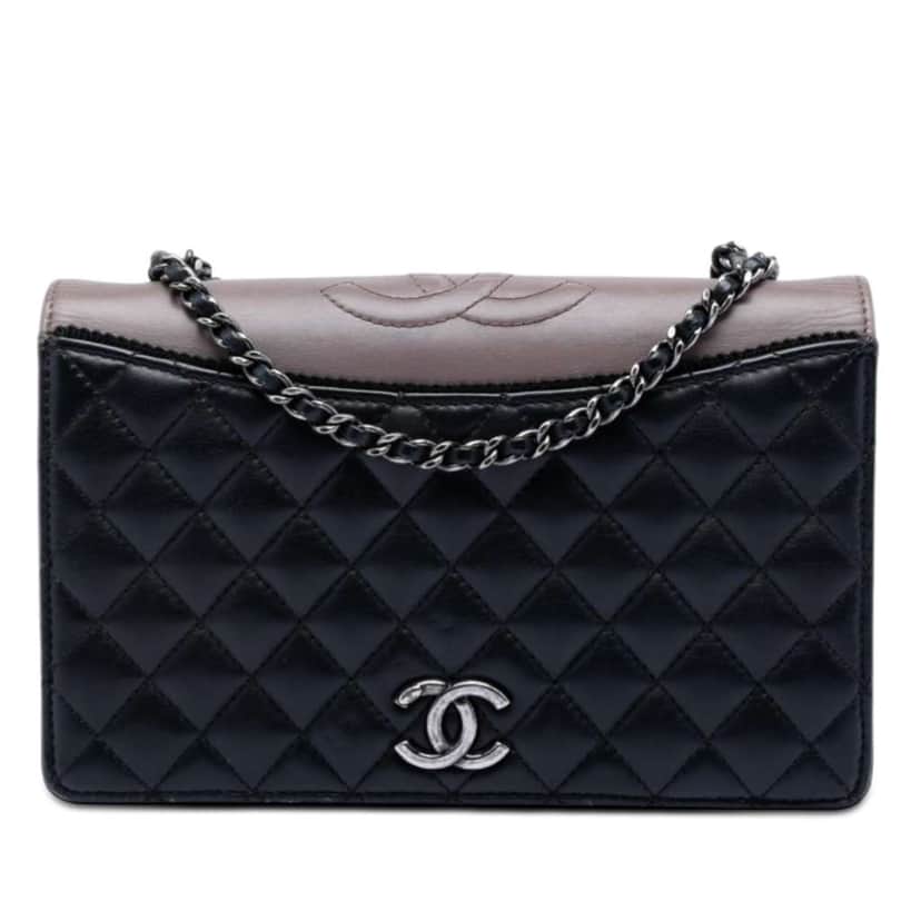 Chanel Small Quilted Calfskin Ballerine Flap Black Leather Very good condition - Front View
