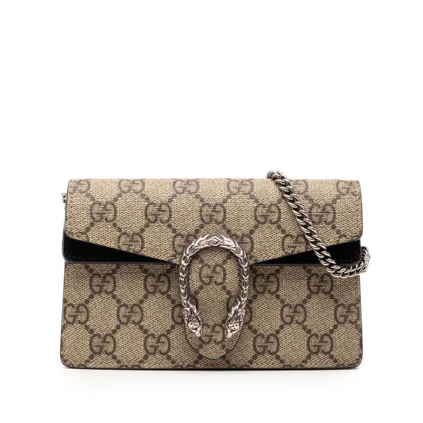 Gucci Mini GG Supreme Dionysus Crossbody Beige Canvas Very good condition - Front View