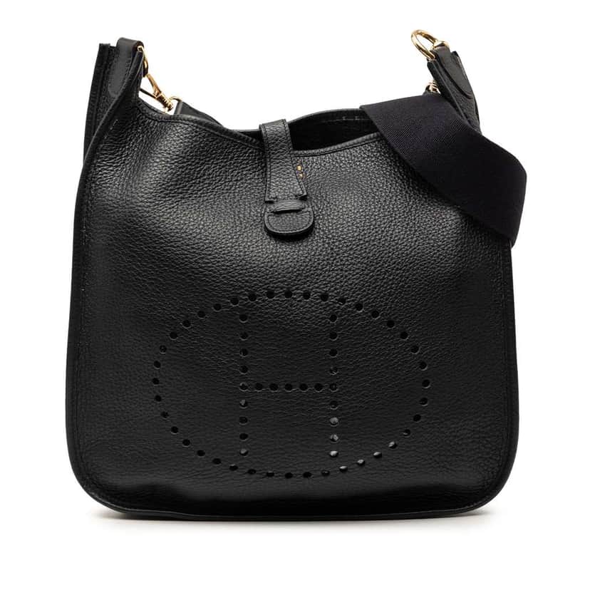 Hermès Clemence Evelyne I PM Black Leather Very good condition - Front View