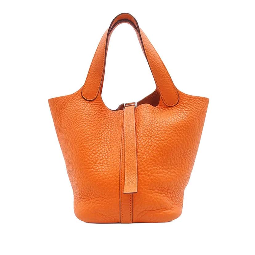 Hermès Clemence Picotin Lock 18 Orange Leather Very good condition - Front View