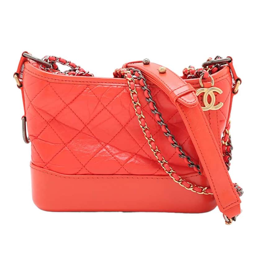 Chanel Small Aged Calfskin Gabrielle Crossbody Red Leather Very good condition - Front View