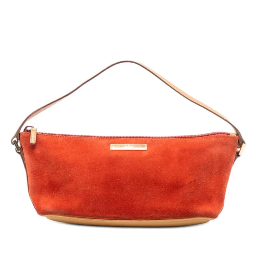 Gucci Suede Boat Orange Leather Very good condition - Front View