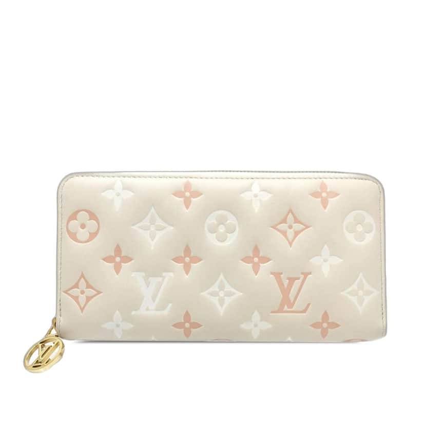 Louis Vuitton Tricolor Monogram Embossed Lambskin Zippy Long Wallet Brown Leather Very good condition - Front View