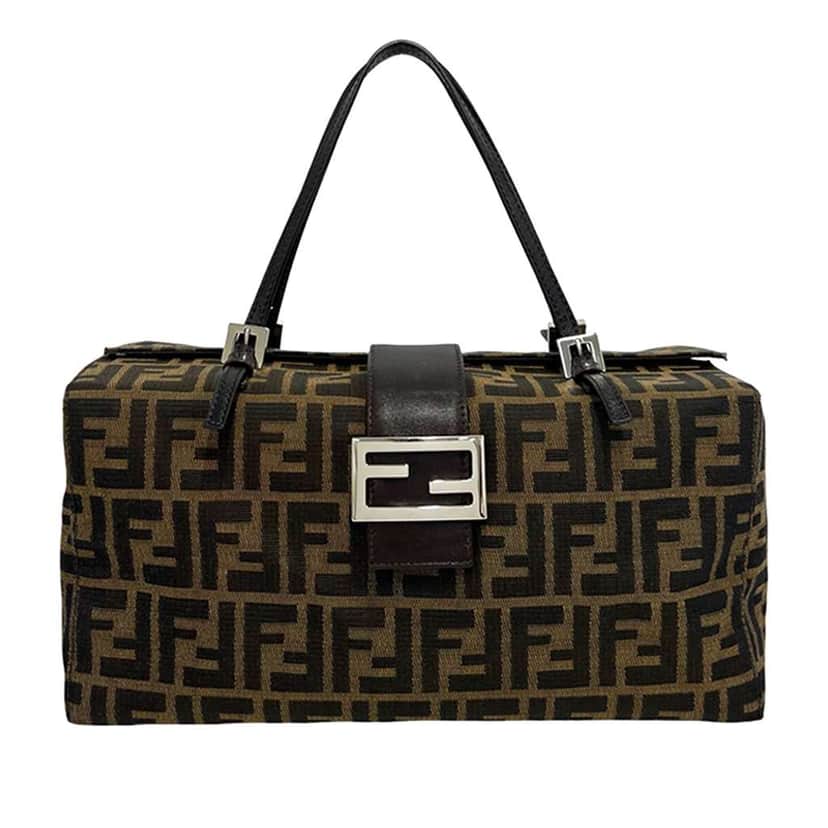 Fendi Zucca Canvas Bento Box Bag Brown Canvas Very good condition - Front View