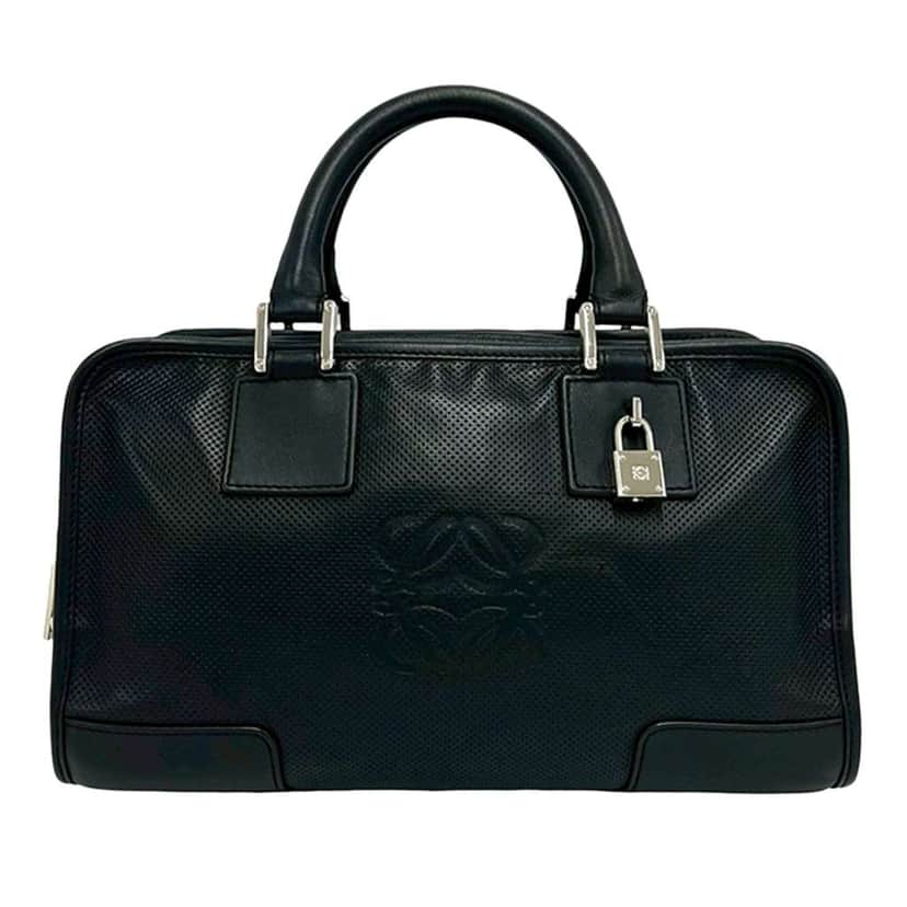 Loewe Perforated Leather Amazona 28 Black Leather Very good condition - Front View