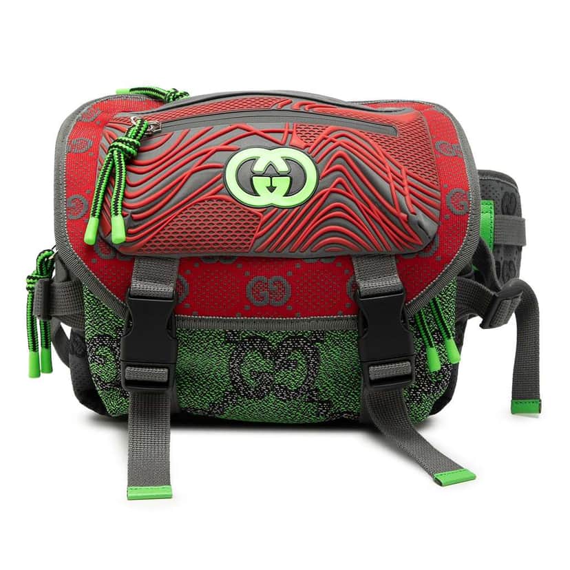 Gucci Small GG Nylon Backpack Green Very good condition - Front View