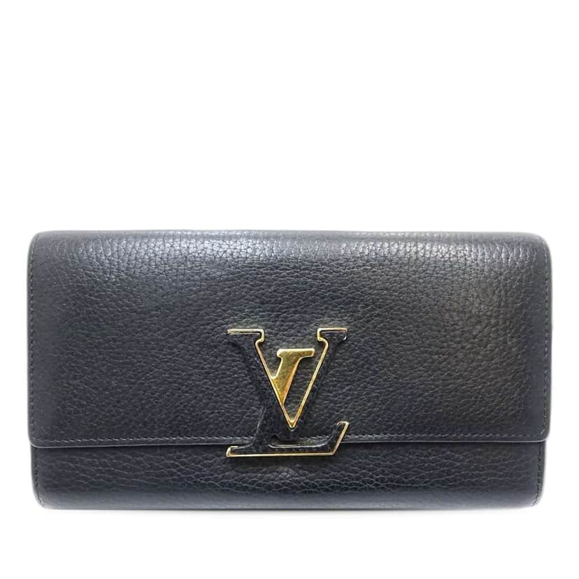 Louis Vuitton Taurillon Capucines Long Wallet Black Leather Very good condition - Front View
