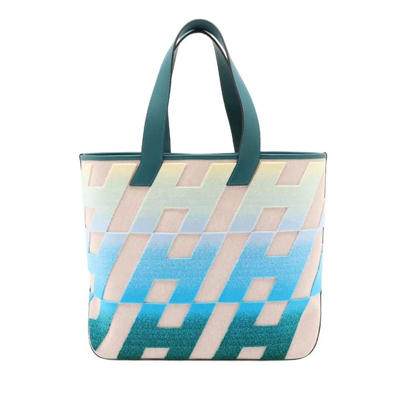 Hermès Toile H and Swift Cabas H en Biais 40 Beige Canvas Very good condition - Front View