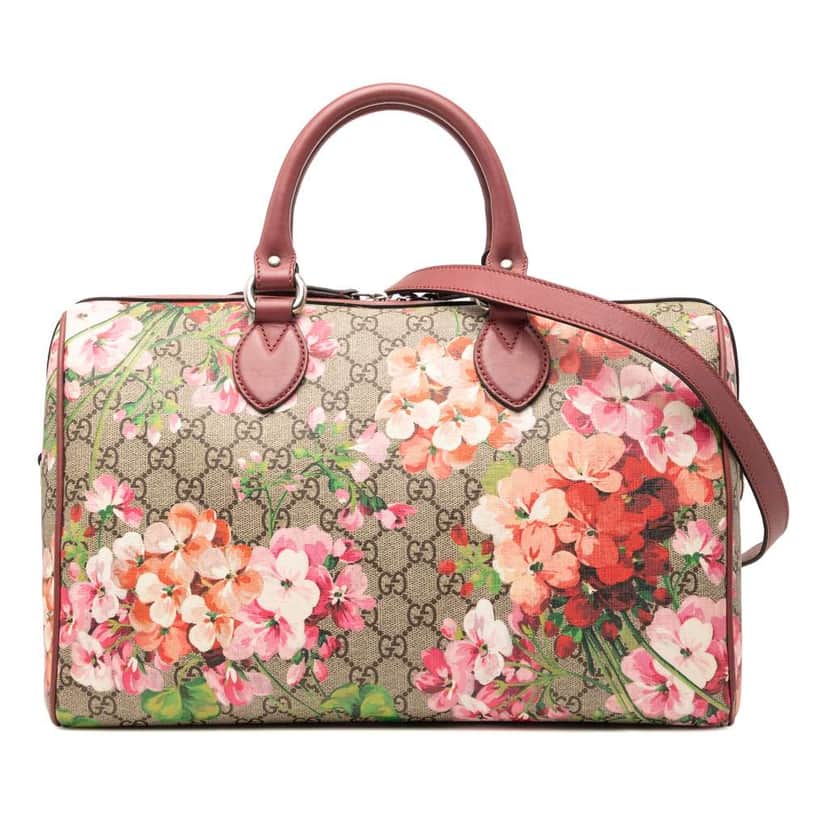 Gucci Medium GG Supreme Blooms Satchel Beige Canvas Very good condition - Front View