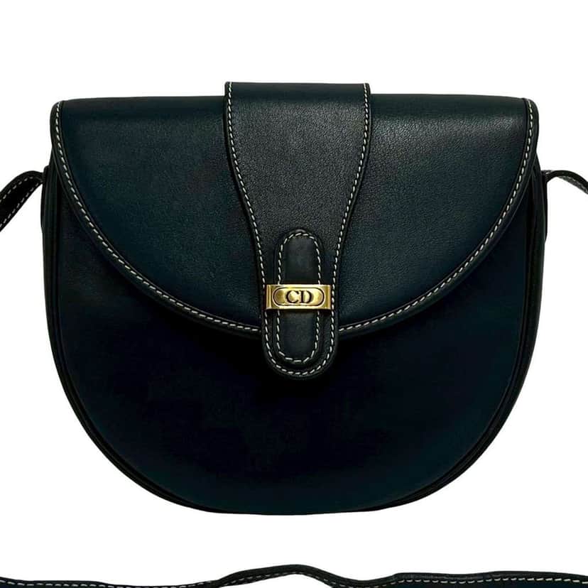 Dior Leather CD Logo Flap Crossbody Black Leather Very good condition - Front View