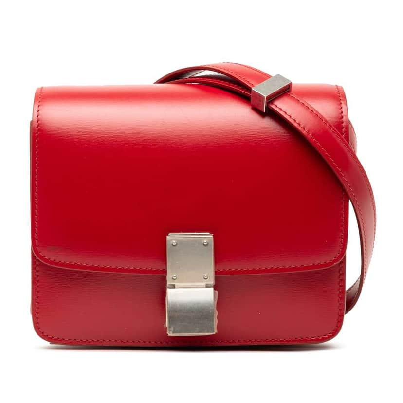 Celine Small Calfskin Classic Box Red Leather Very good condition - Front View