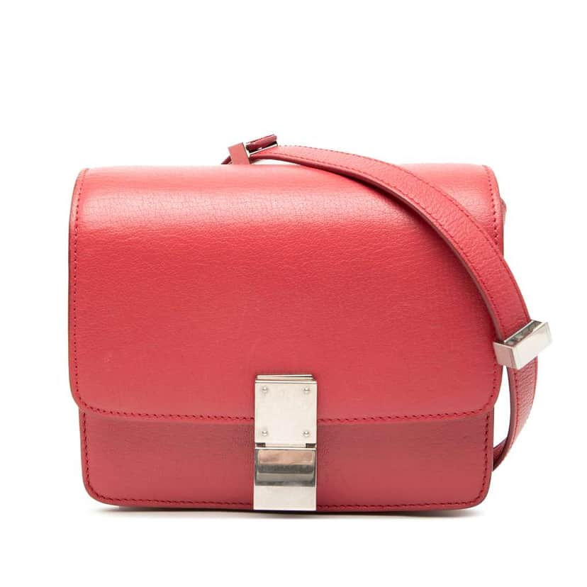 Celine Small Calfskin Classic Box Red Leather Very good condition - Front View