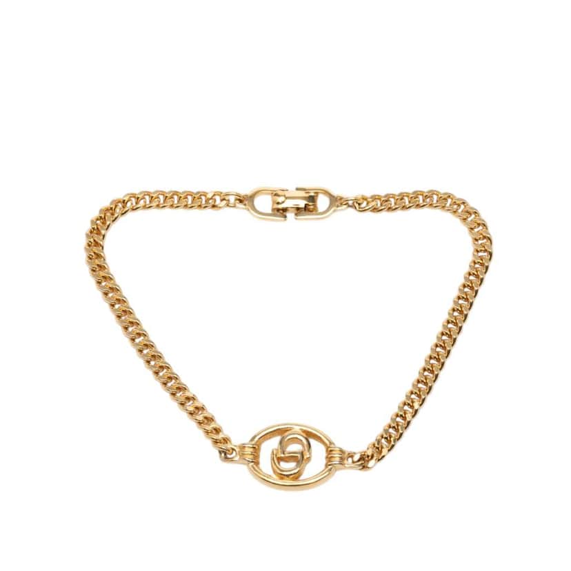Dior Gold Plated CD Logo Bracelet Gold Metal Very good condition - Front View