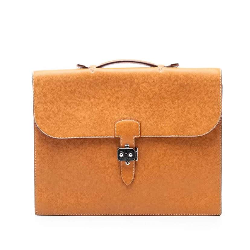 Hermès Barenia Sac a Depeches 38 Brown Leather Very good condition - Front View