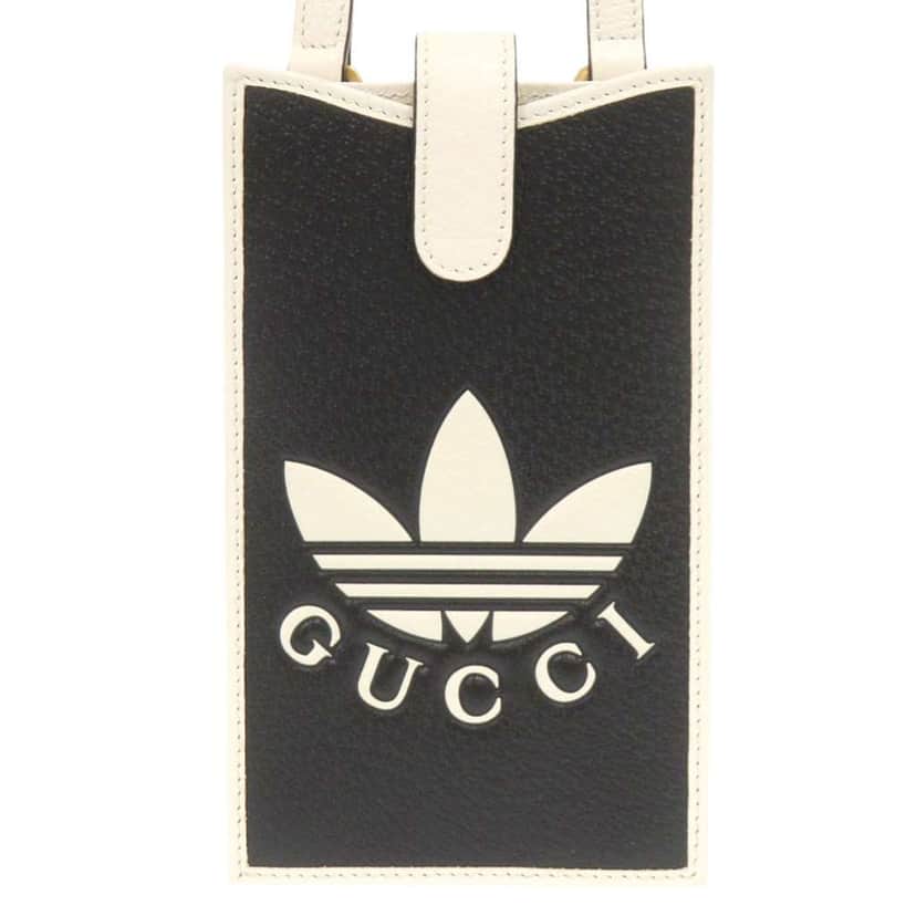 Gucci Adidas Leather Phone Case Crossbody Black Leather Very good condition - Front View