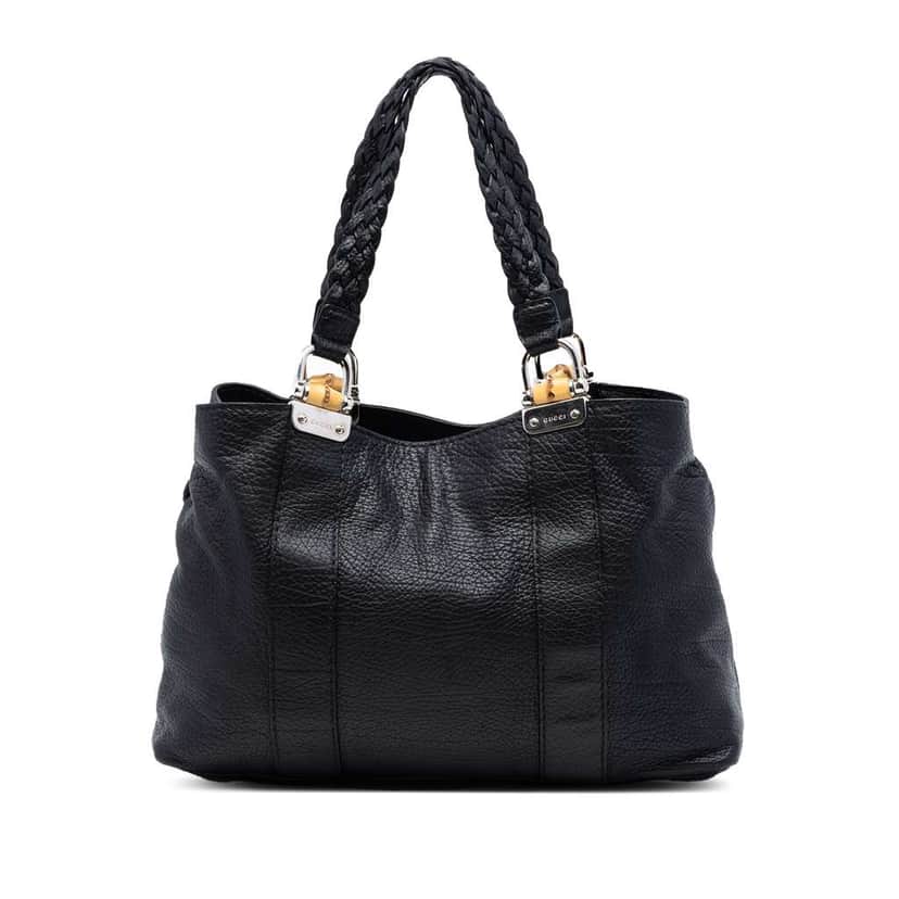 Gucci Leather Bamboo Libeccio Tote Black Leather Good condition - Front View