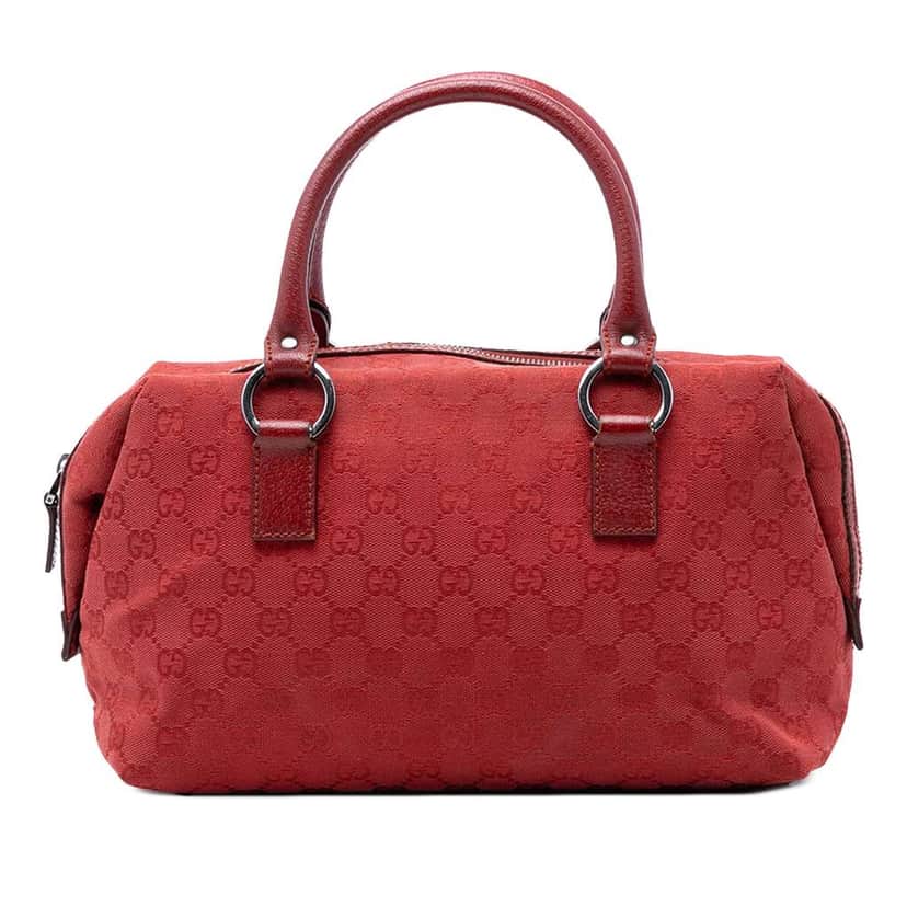 Gucci GG Canvas Boston Bag Red Canvas Very good condition - Front View