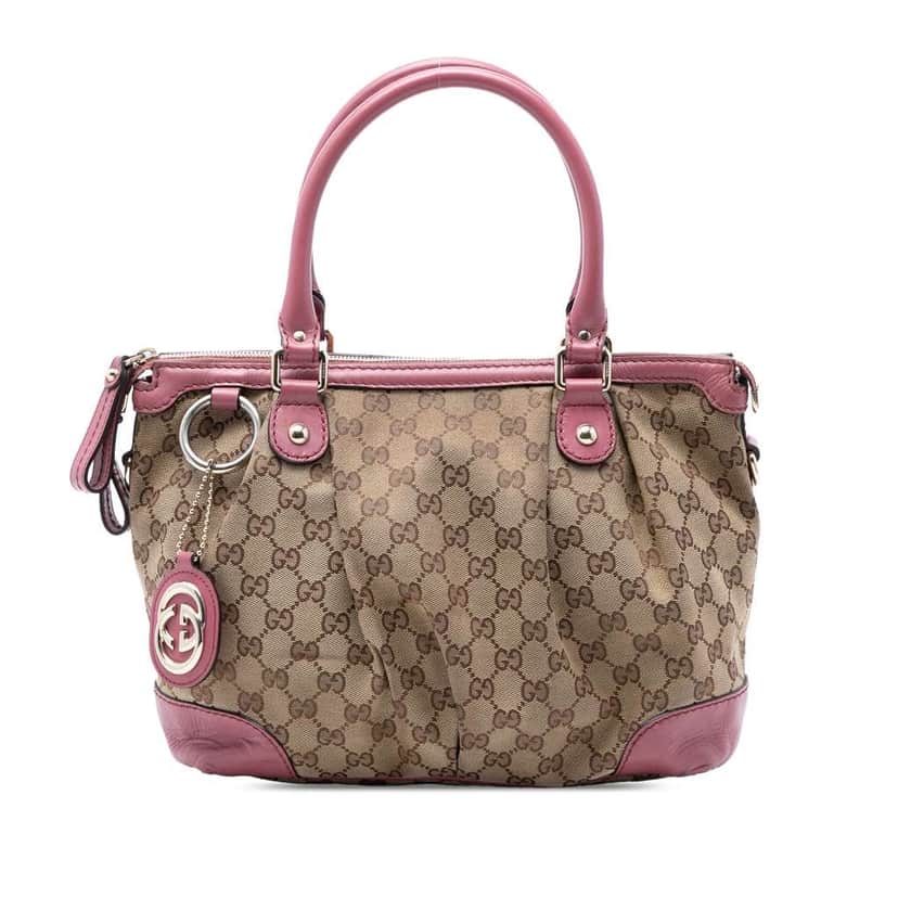 Gucci GG Canvas Sukey Satchel Beige Canvas Very good condition - Front View