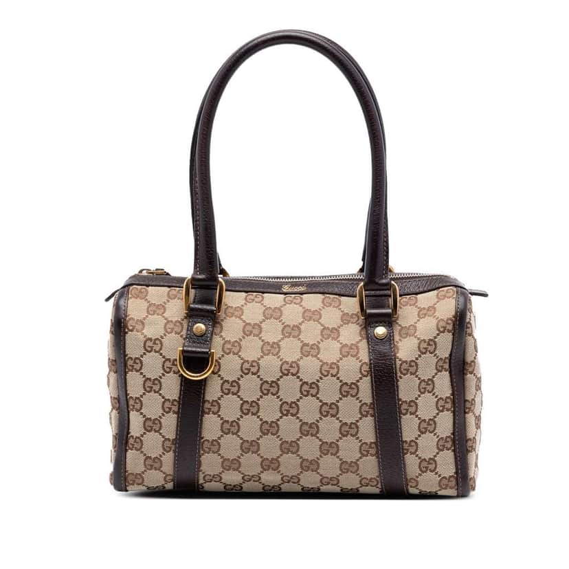 Gucci GG Canvas Abbey D Ring Boston Bag Beige Canvas Very good condition - Front View