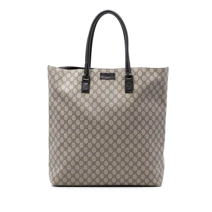 Gucci Extra Large GG Supreme Vertical Tote Beige Canvas Very good condition - Front View