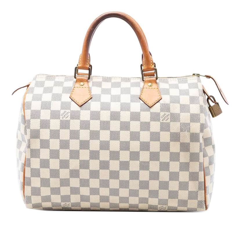 Louis Vuitton Damier Azur Speedy 30 White Very good condition - Front View