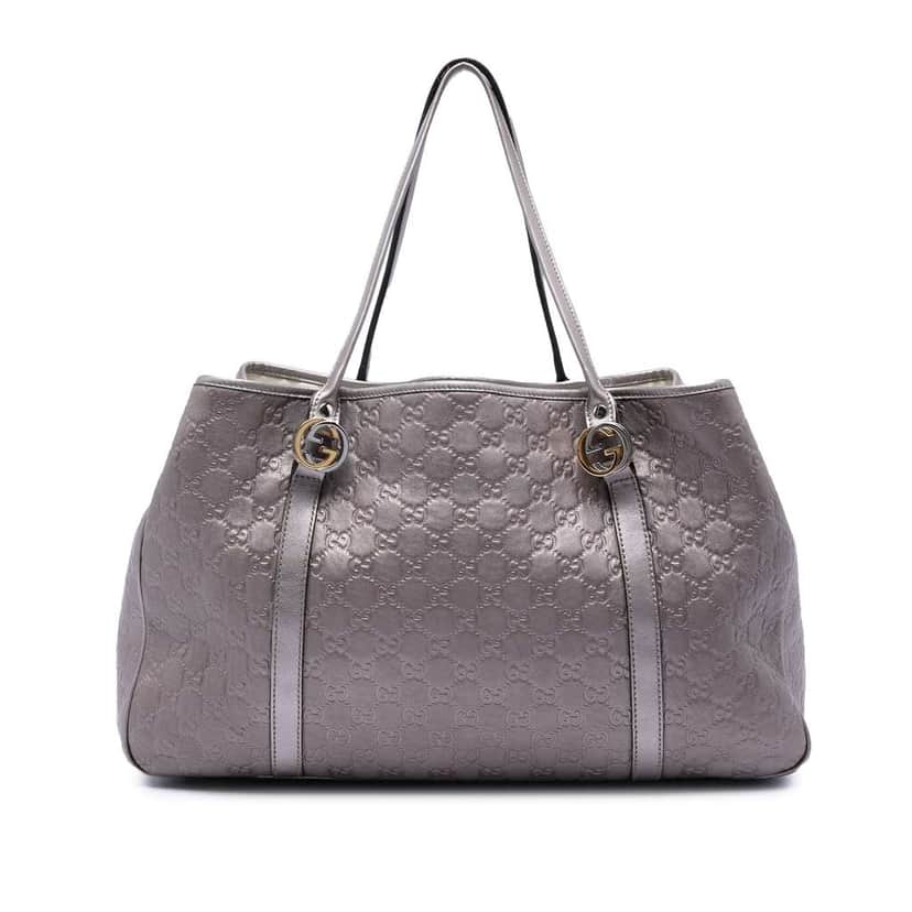 Gucci Large Metallic Guccissima Twins Tote Purple Leather Very good condition - Front View