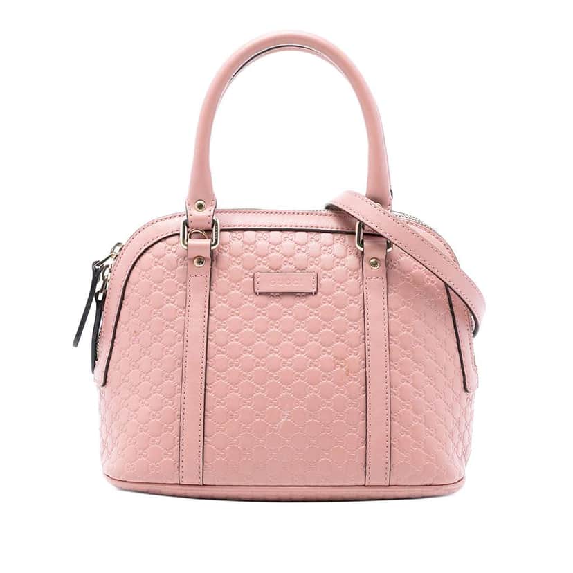 Gucci Mini Microguccissima Dome Satchel Pink Leather Very good condition - Front View