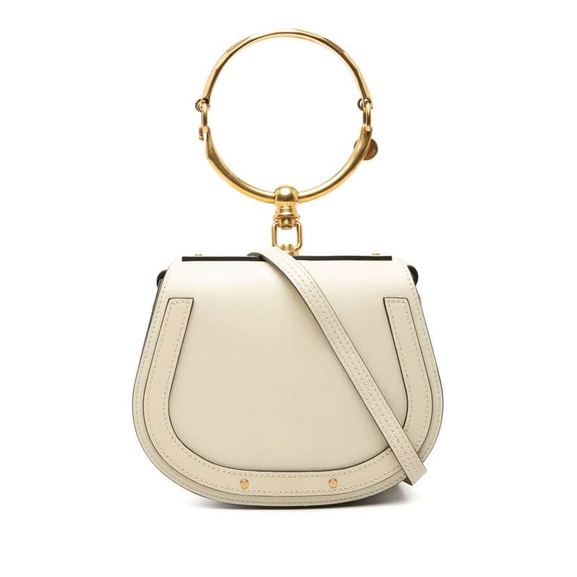 Chloé Small Leather Nile Bracelet Satchel White Leather Very good condition - Front View