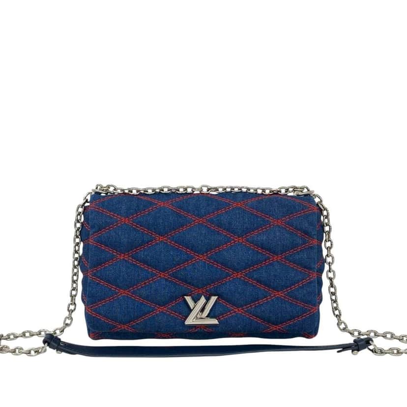 Louis Vuitton Malletage Denim GO 14 MM Blue Denim Very good condition - Front View