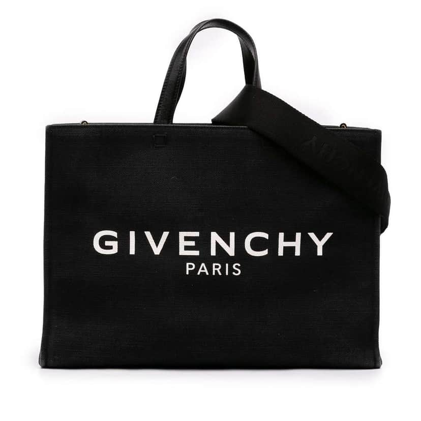 Givenchy Medium Canvas G Tote Shopping Bag Black Canvas Very good condition - Front View