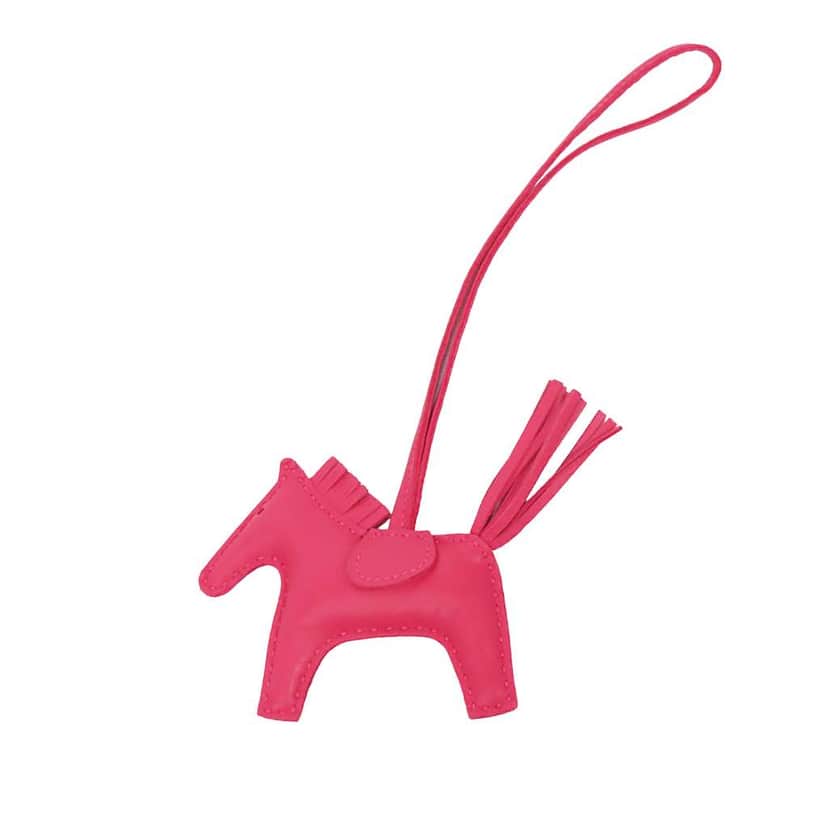 Hermès Milo Lambskin GriGri Rodeo Bag Charm PM Pink Leather Very good condition - Front View